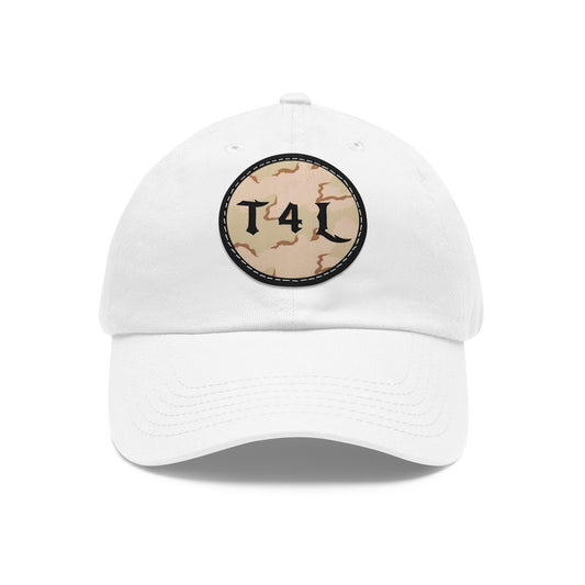 Desert Camo Dad Hat with Leather Patch (Round)