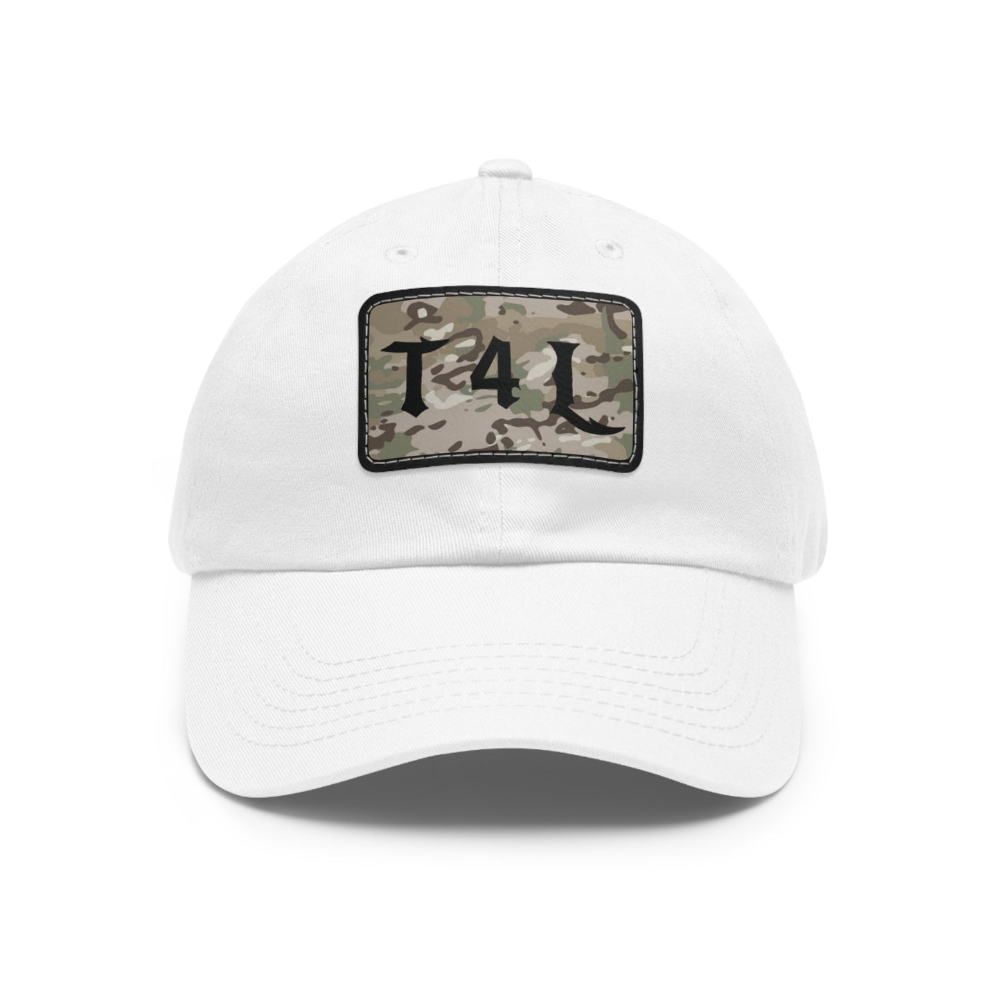 Modern Camo Dad Hat with Leather Patch