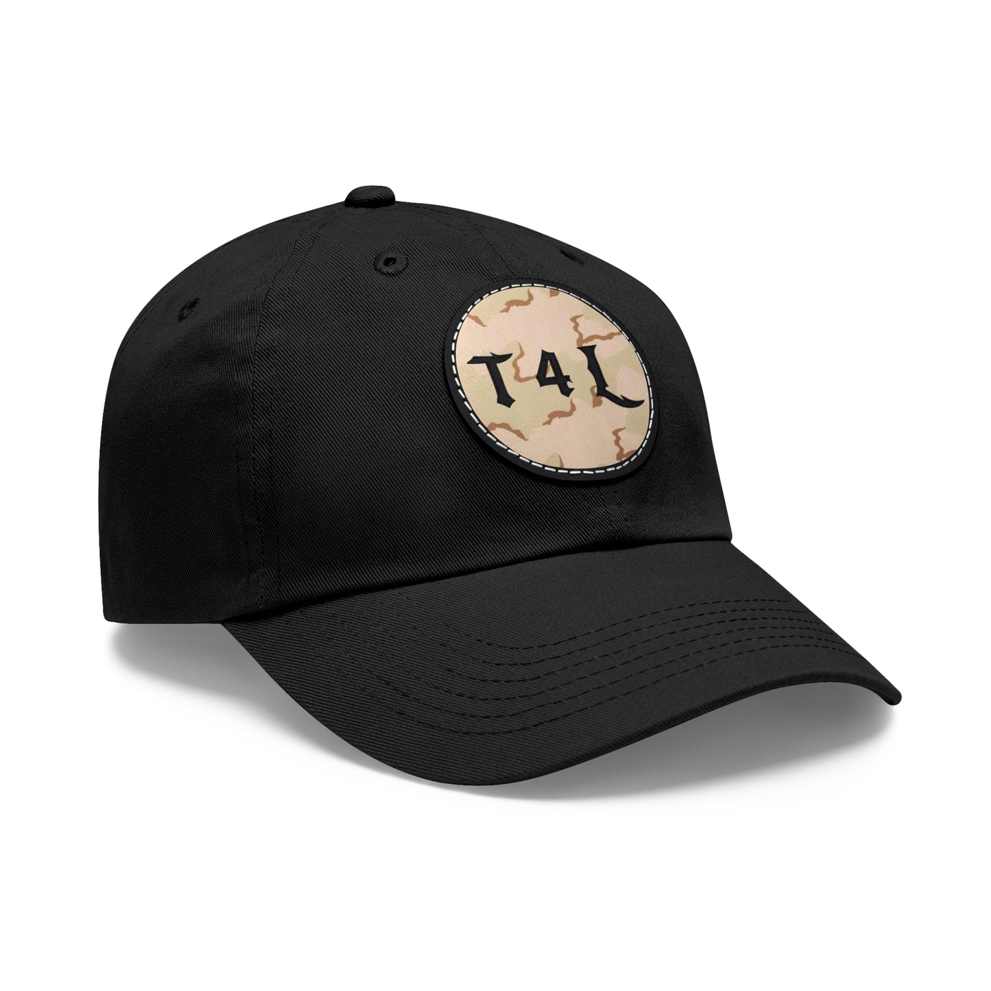 Desert Camo Dad Hat with Leather Patch (Round)