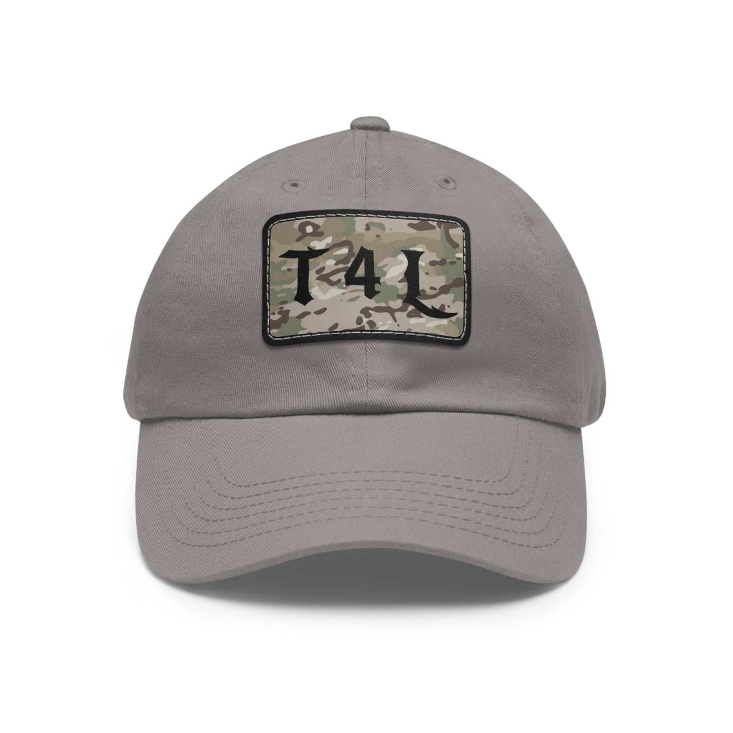 Modern Camo Dad Hat with Leather Patch