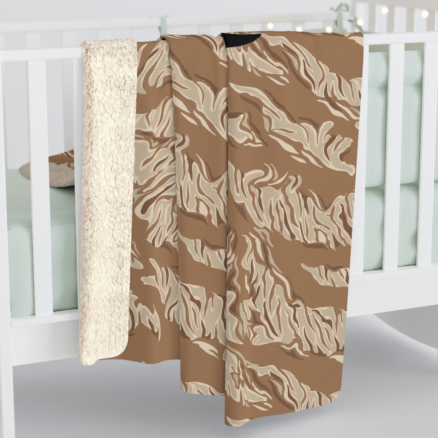 Brown Tiger Stripe Sherpa  Blanket