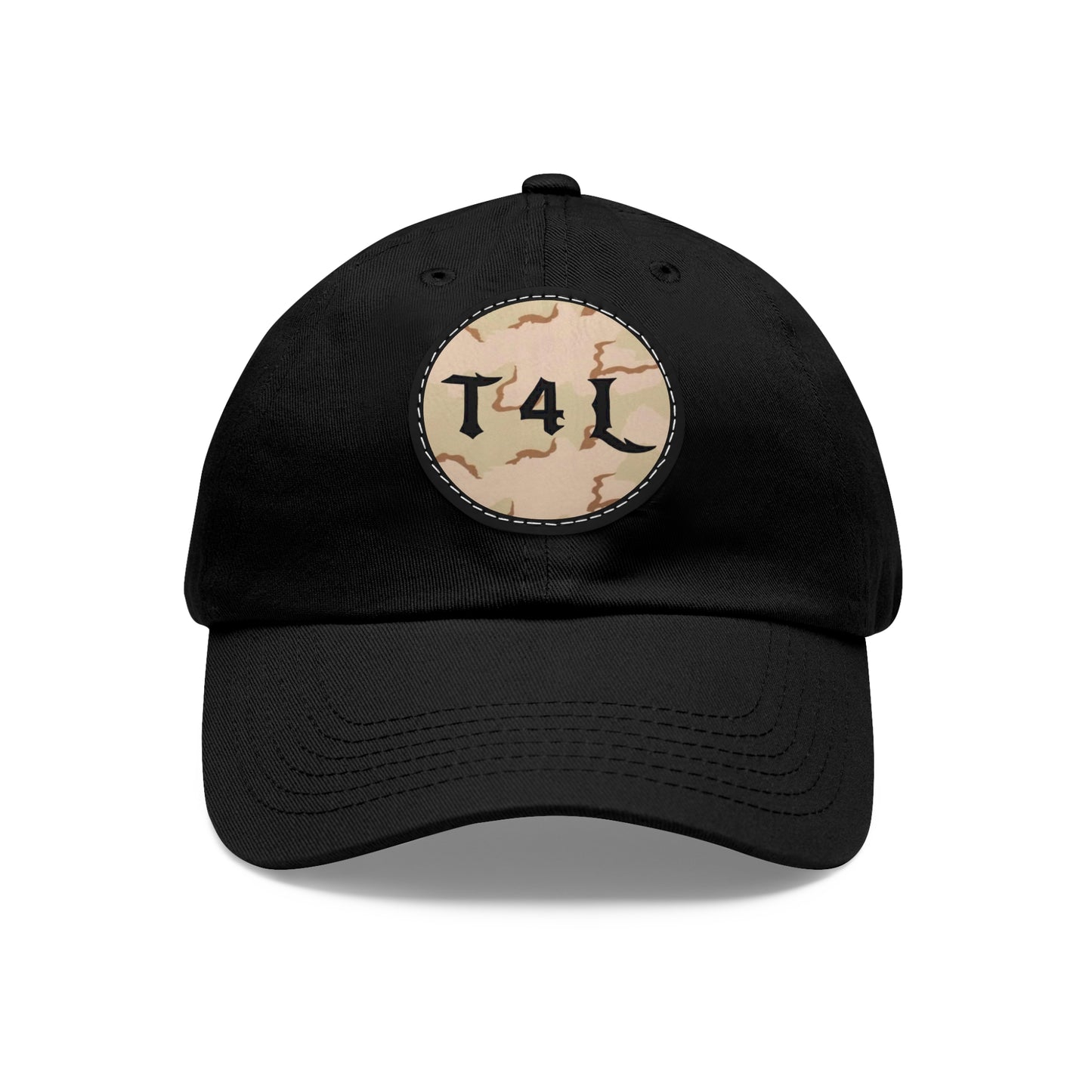 Desert Camo Dad Hat with Leather Patch (Round)