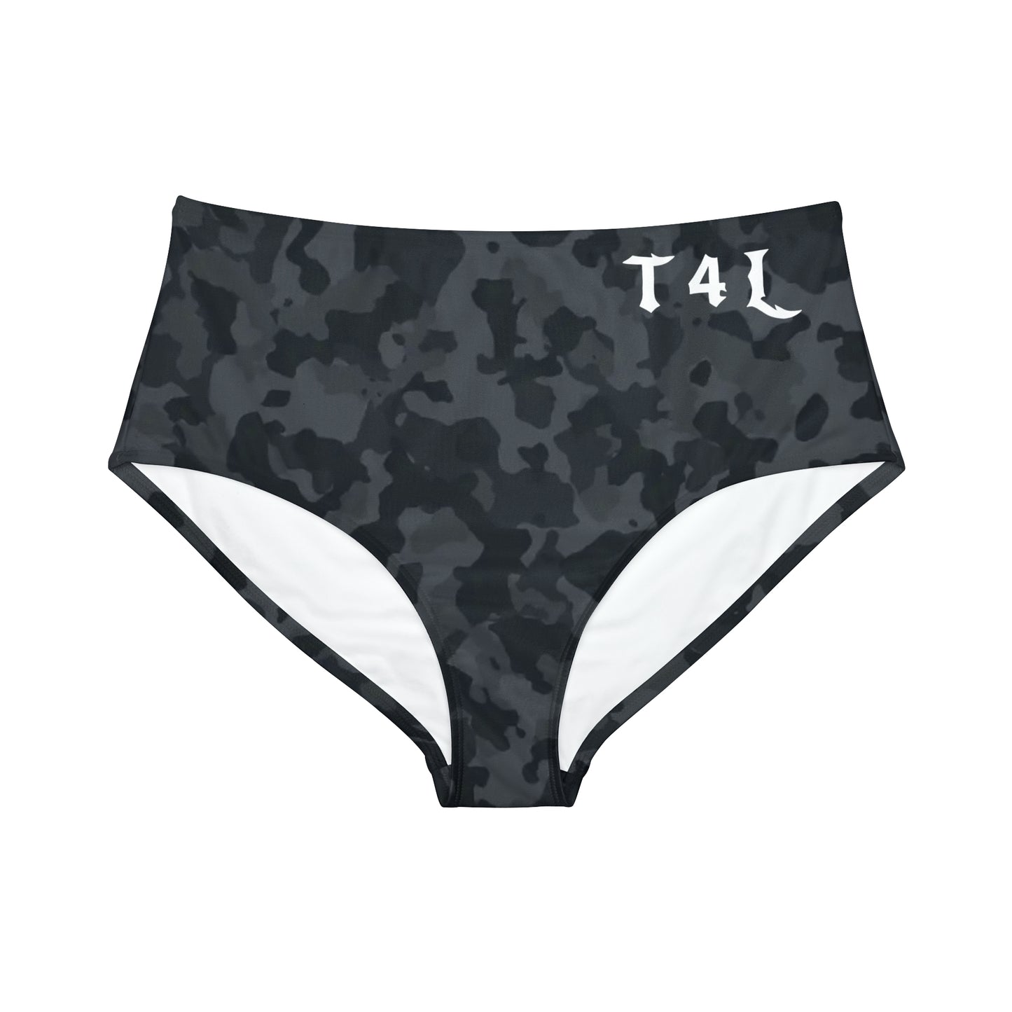 Black Camo High-Waist Hipster Bikini Bottom