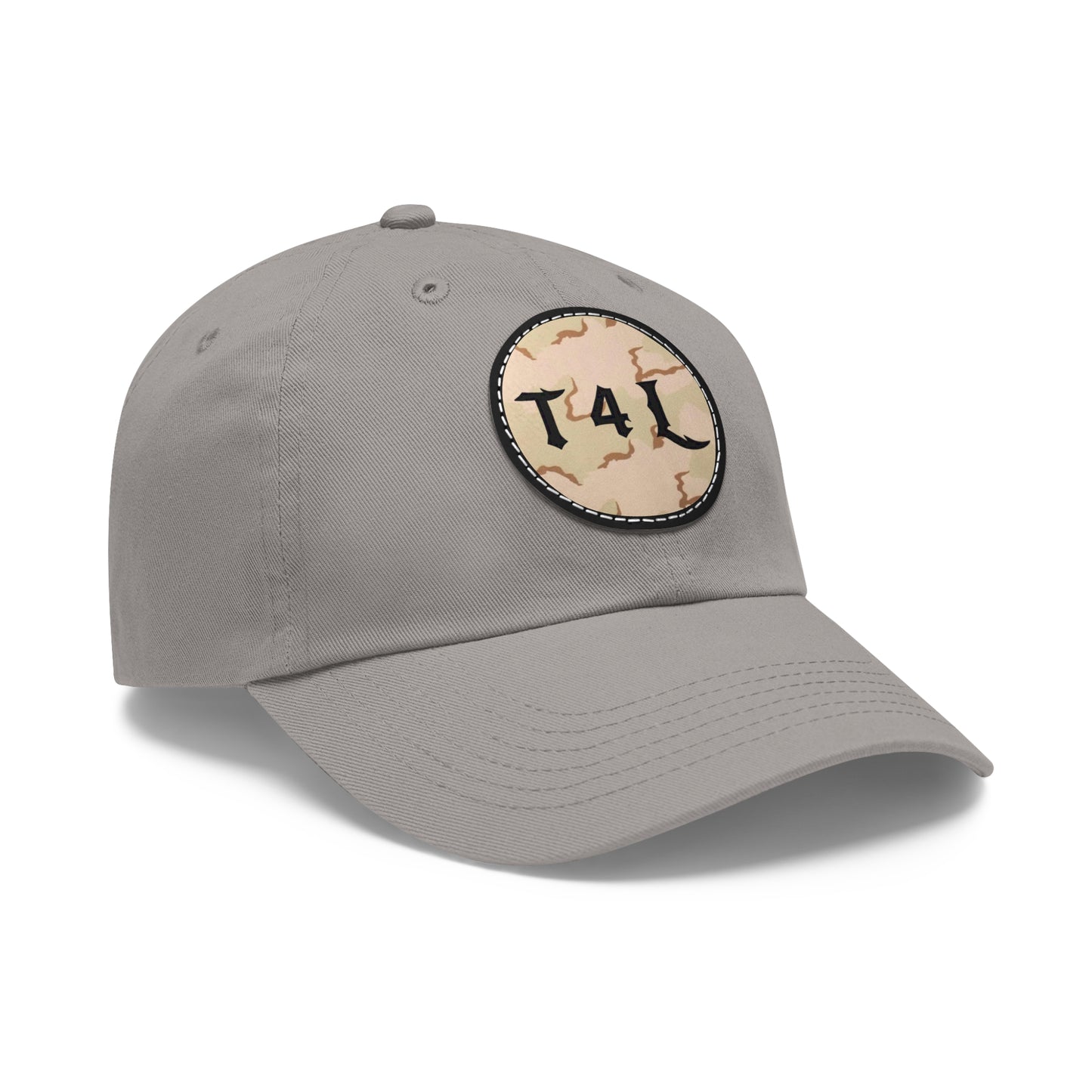 Desert Camo Dad Hat with Leather Patch (Round)