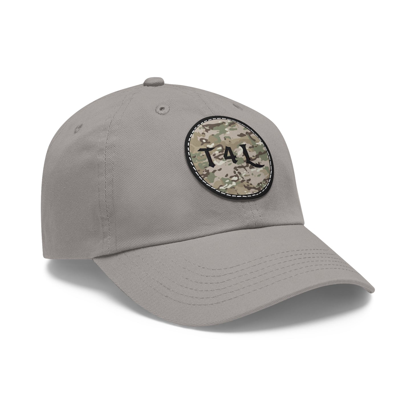 Modern Camo Dad Hat with Leather Patch (Round)