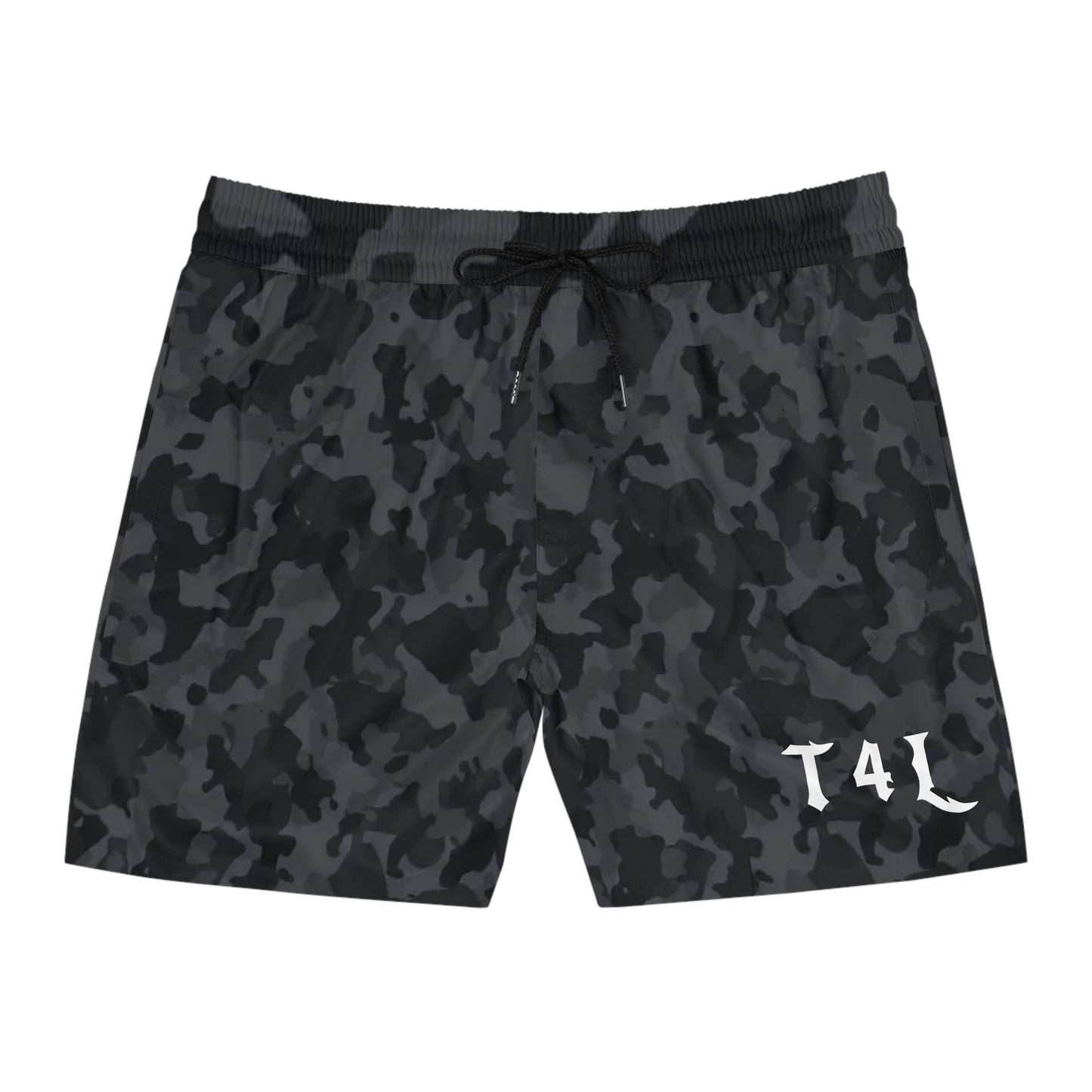 Black Camo Men's Mid-Length Swim Shorts