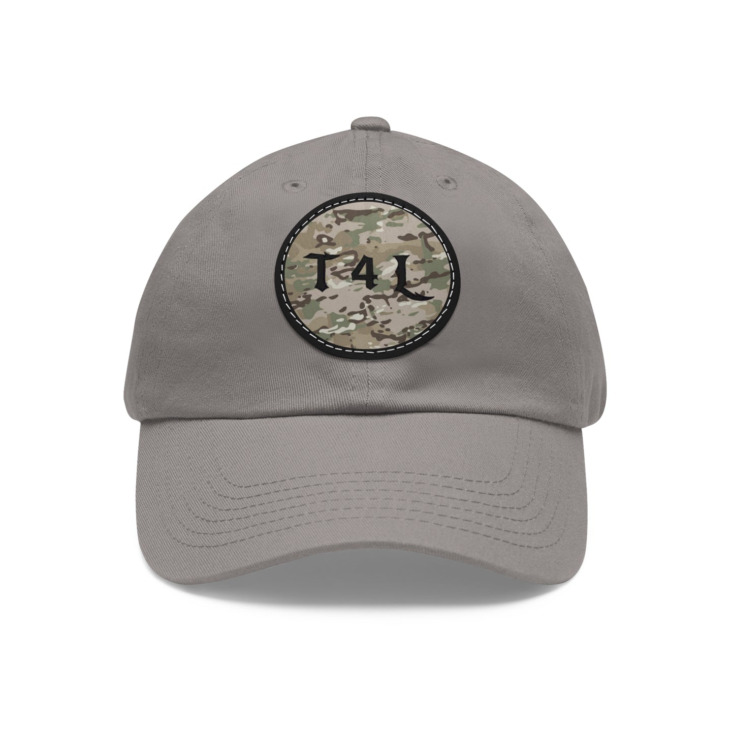 Modern Camo Dad Hat with Leather Patch (Round)