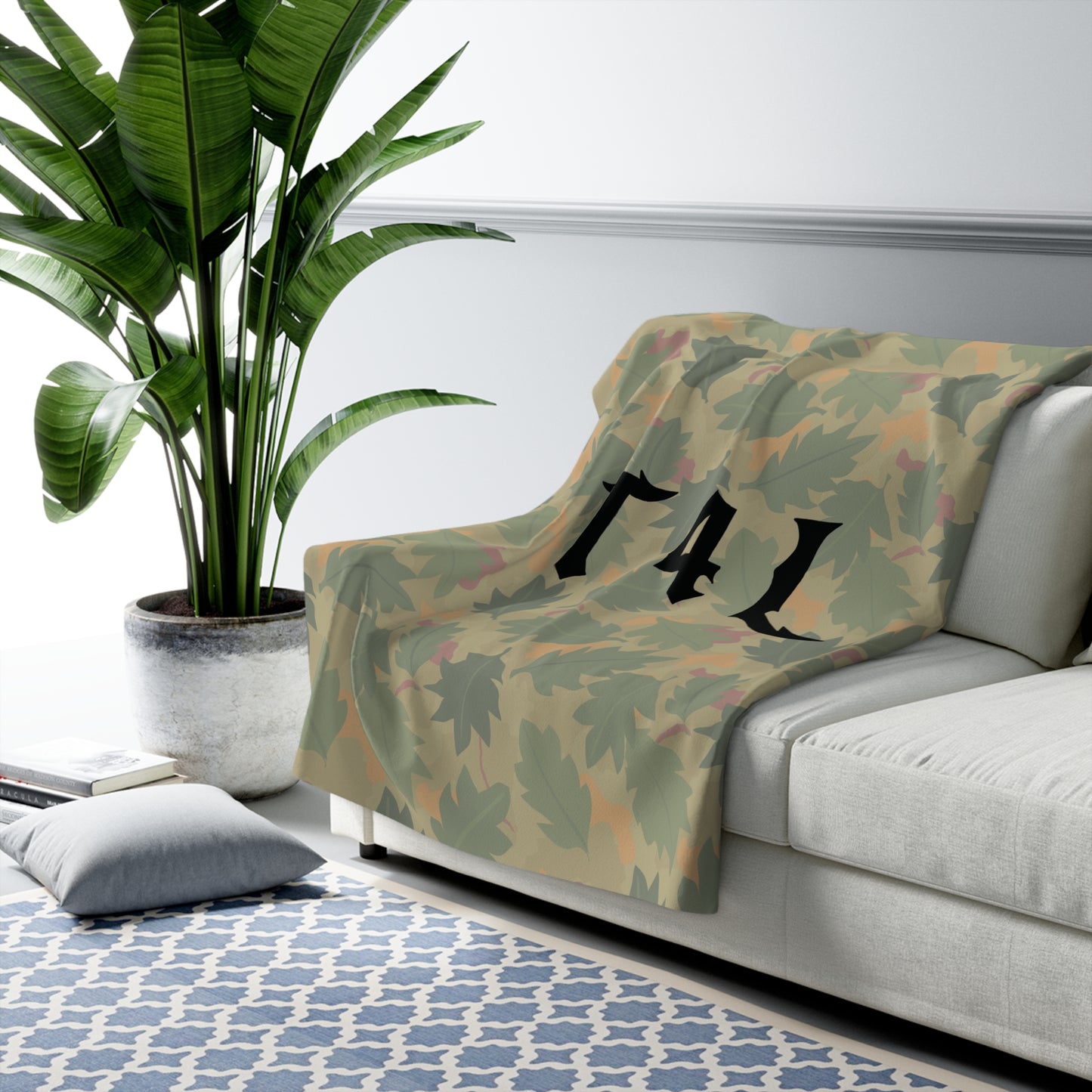 Leaf Camo Sherpa  Blanket