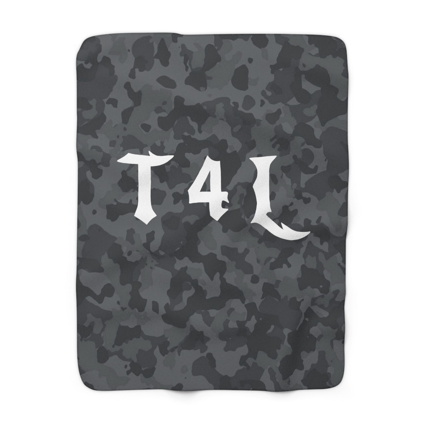 T4L Black Camo Sherpa  Blanket