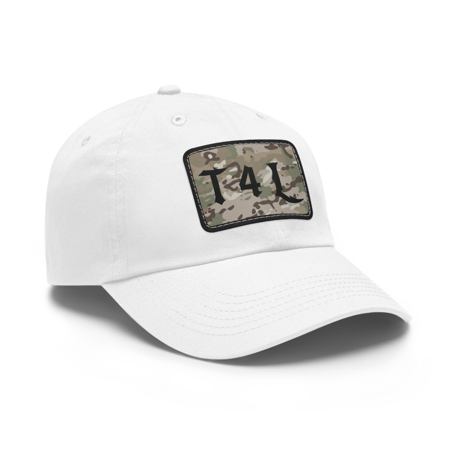 Modern Camo Dad Hat with Leather Patch