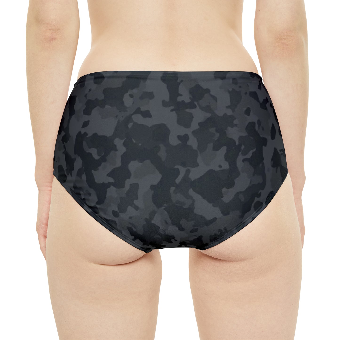 Black Camo High-Waist Hipster Bikini Bottom