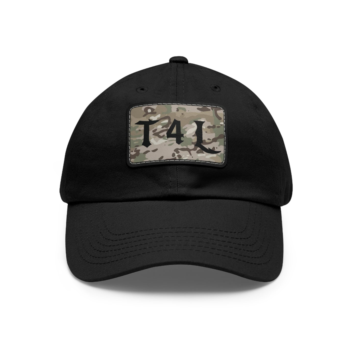 Modern Camo Dad Hat with Leather Patch