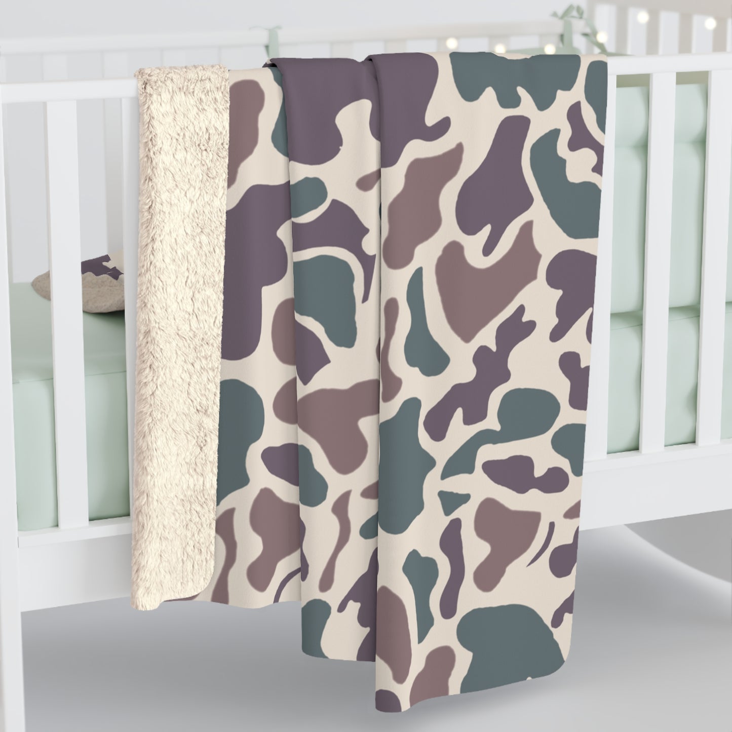 Retro Camo Sherpa  Blanket