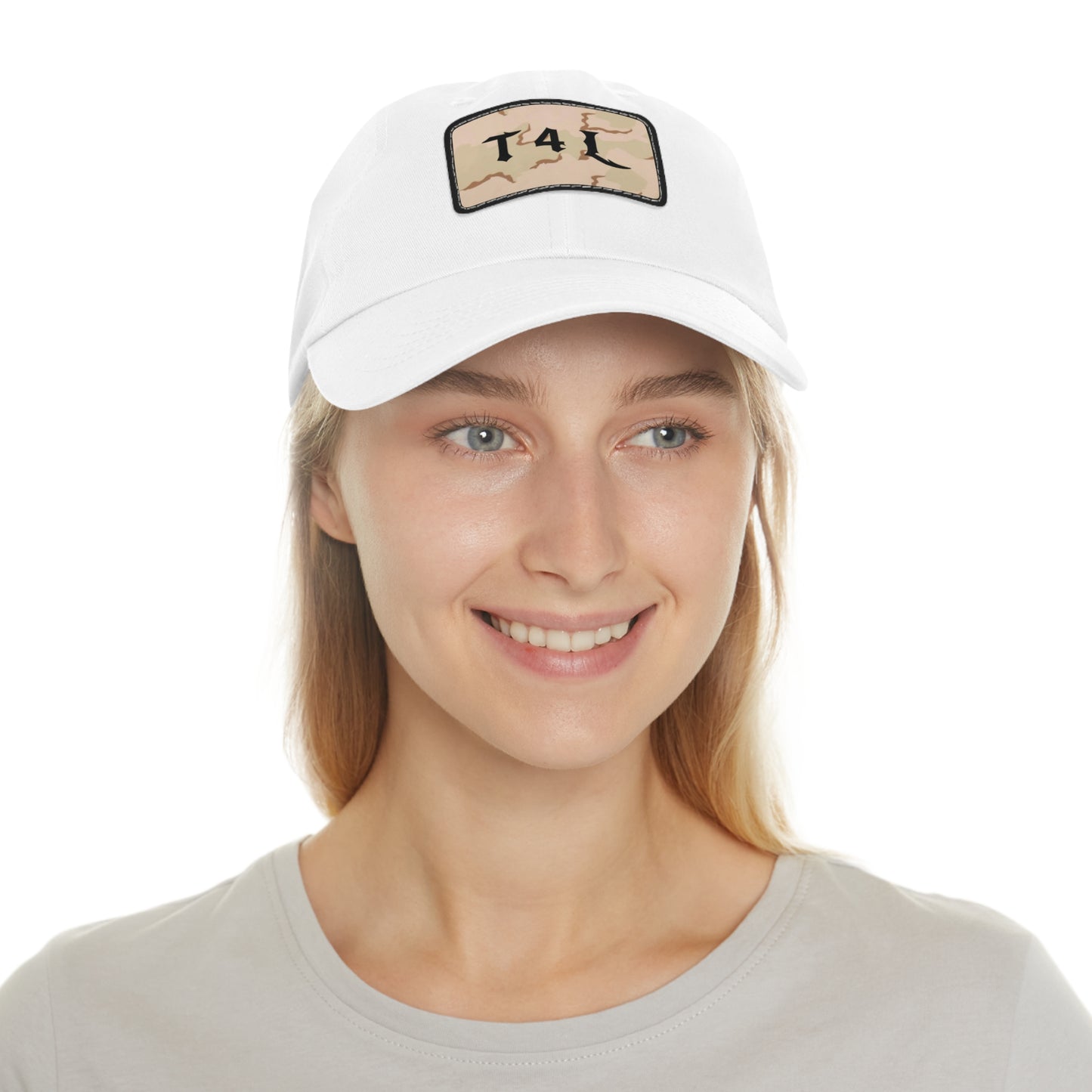 Desert Camo Dad Hat with Leather Patch